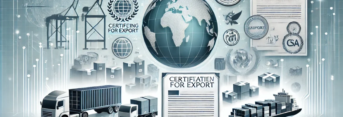 DALL·E 2024-12-16 09.37.34 - A professional and modern background image representing the benefits of certifying products for export and entering international markets. The design